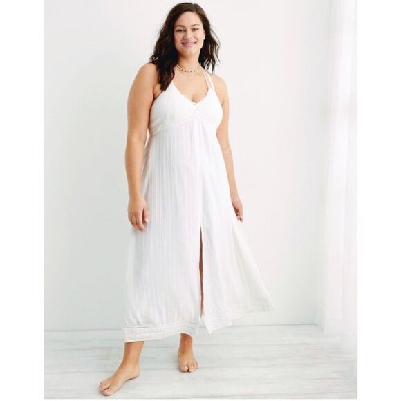 aerie Dresses & Skirts - NWT Aerie Front Slit Maxi Dress BEACH WHITE SIZE‎ XL